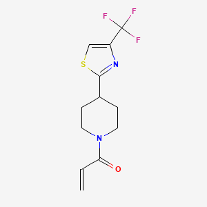 molecular formula C12H13F3N2OS B2395278 1-[4-[4-(Trifluoromethyl)-1,3-thiazol-2-yl]piperidin-1-yl]prop-2-en-1-one CAS No. 2109603-32-7