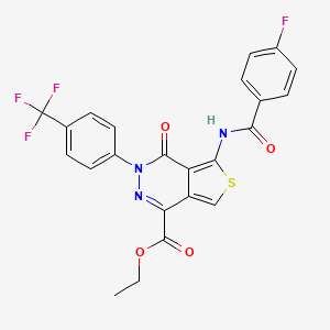 Ethyl 5-(4-fluorobenzamido)-4-oxo-3-(4-(trifluoromethyl)phenyl)-3,4-dihydrothieno[3,4-d]pyridazine-1-carboxylate