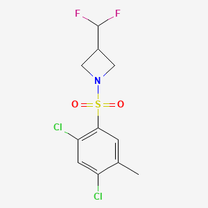 molecular formula C11H11Cl2F2NO2S B2395297 1-((2,4-Dichloro-5-methylphenyl)sulfonyl)-3-(difluoromethyl)azetidine CAS No. 2320898-70-0