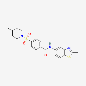 N-(2-methylbenzo[d]thiazol-5-yl)-4-((4-methylpiperidin-1-yl)sulfonyl)benzamide