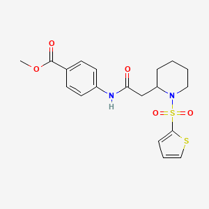 Methyl 4-(2-(1-(thiophen-2-ylsulfonyl)piperidin-2-yl)acetamido)benzoate