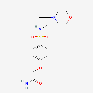 2-[4-[(1-Morpholin-4-ylcyclobutyl)methylsulfamoyl]phenoxy]acetamide