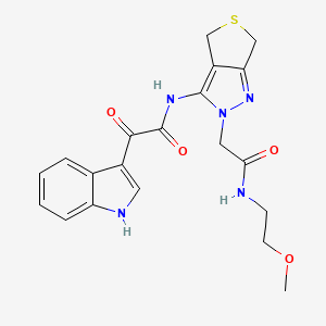 2-(1H-indol-3-yl)-N-(2-(2-((2-methoxyethyl)amino)-2-oxoethyl)-4,6-dihydro-2H-thieno[3,4-c]pyrazol-3-yl)-2-oxoacetamide