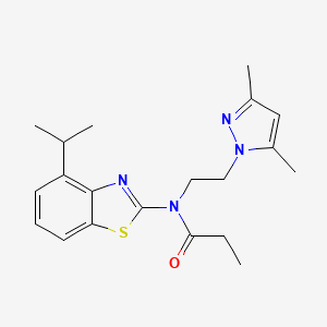 N-(2-(3,5-dimethyl-1H-pyrazol-1-yl)ethyl)-N-(4-isopropylbenzo[d]thiazol-2-yl)propionamide