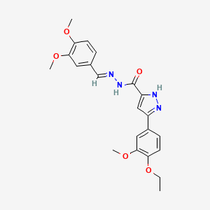 (E)-N'-(3,4-dimethoxybenzylidene)-3-(4-ethoxy-3-methoxyphenyl)-1H-pyrazole-5-carbohydrazide