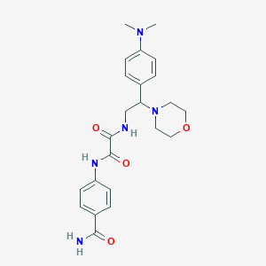 molecular formula C23H29N5O4 B2395331 N1-(4-carbamoylphenyl)-N2-(2-(4-(dimethylamino)phenyl)-2-morpholinoethyl)oxalamide CAS No. 922937-76-6