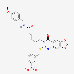 N-(4-methoxybenzyl)-6-[6-[(3-nitrobenzyl)thio]-8-oxo[1,3]dioxolo[4,5-g]quinazolin-7(8H)-yl]hexanamide