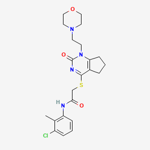 N-(3-chloro-2-methylphenyl)-2-((1-(2-morpholinoethyl)-2-oxo-2,5,6,7-tetrahydro-1H-cyclopenta[d]pyrimidin-4-yl)thio)acetamide