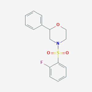 4-((2-Fluorophenyl)sulfonyl)-2-phenylmorpholine
