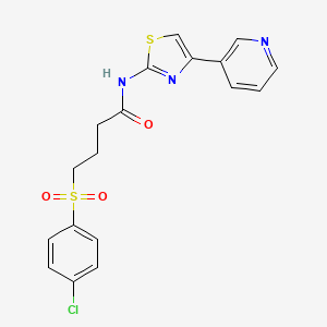 molecular formula C18H16ClN3O3S2 B2395341 4-((4-chlorophenyl)sulfonyl)-N-(4-(pyridin-3-yl)thiazol-2-yl)butanamide CAS No. 922970-80-7