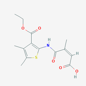 molecular formula C14H17NO5S B2395345 (Z)-4-((3-(ethoxycarbonyl)-4,5-dimethylthiophen-2-yl)amino)-3-methyl-4-oxobut-2-enoic acid CAS No. 886130-97-8