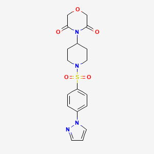 4-(1-((4-(1H-pyrazol-1-yl)phenyl)sulfonyl)piperidin-4-yl)morpholine-3,5-dione