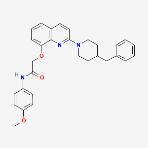2-((2-(4-benzylpiperidin-1-yl)quinolin-8-yl)oxy)-N-(4-methoxyphenyl)acetamide