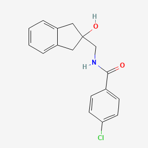 4-chloro-N-((2-hydroxy-2,3-dihydro-1H-inden-2-yl)methyl)benzamide