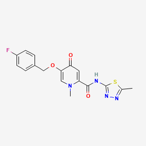 5-((4-fluorobenzyl)oxy)-1-methyl-N-(5-methyl-1,3,4-thiadiazol-2-yl)-4-oxo-1,4-dihydropyridine-2-carboxamide