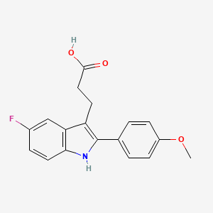molecular formula C18H16FNO3 B2395376 3-[5-fluoro-2-(4-methoxyphenyl)-1H-indol-3-yl]propanoic acid CAS No. 924220-43-9