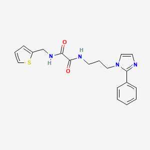 molecular formula C19H20N4O2S B2395382 N1-(3-(2-phenyl-1H-imidazol-1-yl)propyl)-N2-(thiophen-2-ylmethyl)oxalamide CAS No. 1421526-18-2