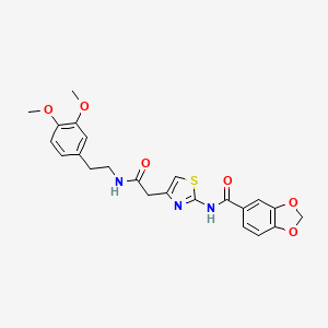 N-(4-(2-((3,4-dimethoxyphenethyl)amino)-2-oxoethyl)thiazol-2-yl)benzo[d][1,3]dioxole-5-carboxamide
