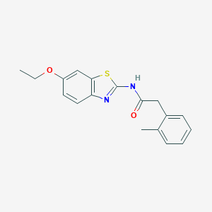 molecular formula C18H18N2O2S B239539 N-(6-ethoxy-1,3-benzothiazol-2-yl)-2-(2-methylphenyl)acetamide 