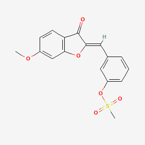 molecular formula C17H14O6S B2395392 (Z)-3-((6-methoxy-3-oxobenzofuran-2(3H)-ylidene)methyl)phenyl methanesulfonate CAS No. 893350-47-5