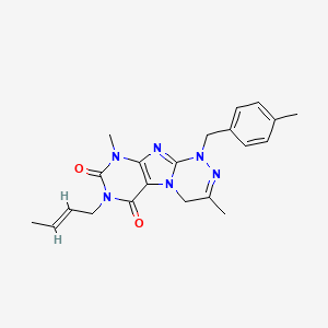 molecular formula C21H24N6O2 B2395394 7-[(E)-but-2-enyl]-3,9-dimethyl-1-[(4-methylphenyl)methyl]-4H-purino[8,7-c][1,2,4]triazine-6,8-dione CAS No. 919027-51-3