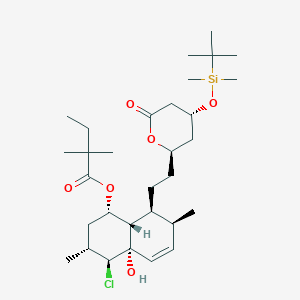 molecular formula C₃₁H₅₃ClO₆Si B023954 4-tert-Butyldimethylsilyl-5'-chloro-4a'-hydroxy Simvastatin CAS No. 123852-10-8