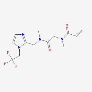molecular formula C13H17F3N4O2 B2395402 N-Methyl-N-[2-[methyl-[[1-(2,2,2-trifluoroethyl)imidazol-2-yl]methyl]amino]-2-oxoethyl]prop-2-enamide CAS No. 2200175-67-1