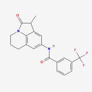 molecular formula C20H17F3N2O2 B2395407 N-(1-methyl-2-oxo-2,4,5,6-tetrahydro-1H-pyrrolo[3,2,1-ij]quinolin-8-yl)-3-(trifluoromethyl)benzamide CAS No. 898426-42-1