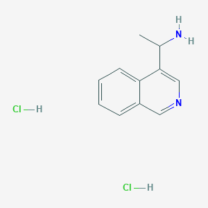 molecular formula C11H14Cl2N2 B2395408 1-Isoquinolin-4-ylethanamine;dihydrochloride CAS No. 2490432-21-6
