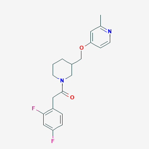 molecular formula C20H22F2N2O2 B2395418 2-(2,4-Difluorophenyl)-1-[3-[(2-methylpyridin-4-yl)oxymethyl]piperidin-1-yl]ethanone CAS No. 2380067-33-2