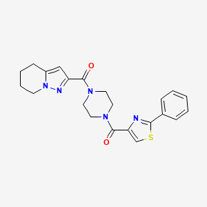 (2-Phenylthiazol-4-yl)(4-(4,5,6,7-tetrahydropyrazolo[1,5-a]pyridine-2-carbonyl)piperazin-1-yl)methanone