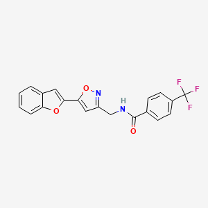 N-((5-(benzofuran-2-yl)isoxazol-3-yl)methyl)-4-(trifluoromethyl)benzamide