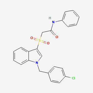 molecular formula C23H19ClN2O3S B2395430 2-((1-(4-氯苄基)-1H-吲哚-3-基)磺酰基)-N-苯基乙酰胺 CAS No. 850933-02-7