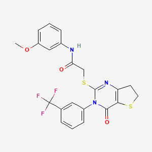N-(3-methoxyphenyl)-2-((4-oxo-3-(3-(trifluoromethyl)phenyl)-3,4,6,7-tetrahydrothieno[3,2-d]pyrimidin-2-yl)thio)acetamide