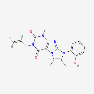molecular formula C20H21N5O3 B2395439 (E)-3-(but-2-en-1-yl)-8-(2-hydroxyphenyl)-1,6,7-trimethyl-1H-imidazo[2,1-f]purine-2,4(3H,8H)-dione CAS No. 919030-64-1