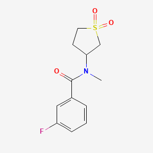 molecular formula C12H14FNO3S B2395441 N-(1,1-dioxidotetrahydrothiophen-3-yl)-3-fluoro-N-methylbenzamide CAS No. 896020-62-5