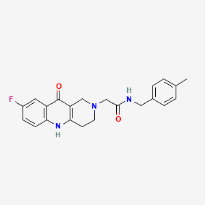 molecular formula C22H22FN3O2 B2395449 2-(8-fluoro-10-oxo-3,4-dihydrobenzo[b][1,6]naphthyridin-2(1H,5H,10H)-yl)-N-(4-methylbenzyl)acetamide CAS No. 1251549-00-4