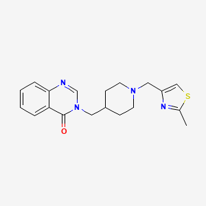 molecular formula C19H22N4OS B2395450 3-[[1-[(2-Methyl-1,3-thiazol-4-yl)methyl]piperidin-4-yl]methyl]quinazolin-4-one CAS No. 2380141-12-6
