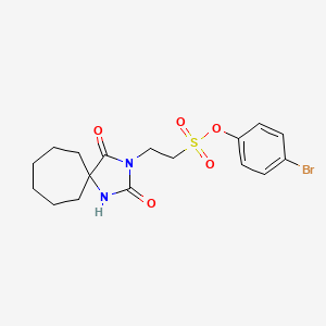 molecular formula C17H21BrN2O5S B2395454 4-Bromophenyl 2-(2,4-dioxo-1,3-diazaspiro[4.6]undecan-3-yl)ethanesulfonate CAS No. 302936-31-8