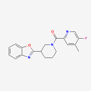 molecular formula C19H18FN3O2 B2395463 [3-(1,3-Benzoxazol-2-yl)piperidin-1-yl]-(5-fluoro-4-methylpyridin-2-yl)methanone CAS No. 2415629-23-9
