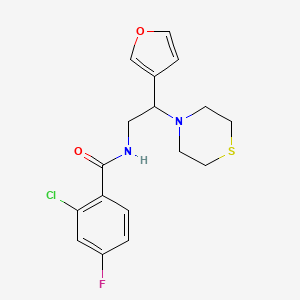 2-chloro-4-fluoro-N-(2-(furan-3-yl)-2-thiomorpholinoethyl)benzamide