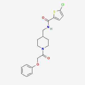 molecular formula C19H21ClN2O3S B2395468 5-chloro-N-((1-(2-phenoxyacetyl)piperidin-4-yl)methyl)thiophene-2-carboxamide CAS No. 1235268-09-3