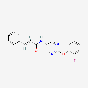 molecular formula C19H14FN3O2 B2395470 N-(2-(2-氟苯氧基)嘧啶-5-基)肉桂酰胺 CAS No. 1396890-15-5
