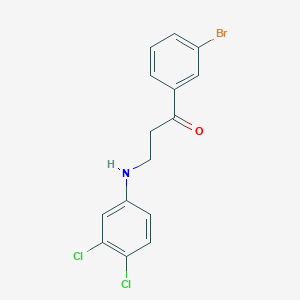 molecular formula C15H12BrCl2NO B2395480 1-(3-Bromophenyl)-3-(3,4-dichloroanilino)-1-propanone CAS No. 883794-53-4