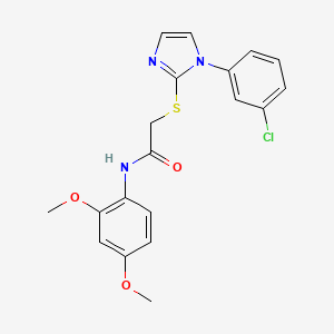 2-[1-(3-chlorophenyl)imidazol-2-yl]sulfanyl-N-(2,4-dimethoxyphenyl)acetamide