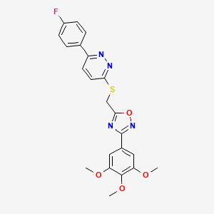 3-(4-Fluorophenyl)-6-({[3-(3,4,5-trimethoxyphenyl)-1,2,4-oxadiazol-5-yl]methyl}thio)pyridazine