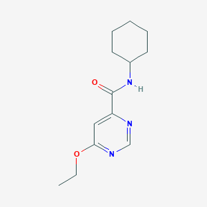 molecular formula C13H19N3O2 B2395492 N-cyclohexyl-6-ethoxypyrimidine-4-carboxamide CAS No. 2034226-97-4