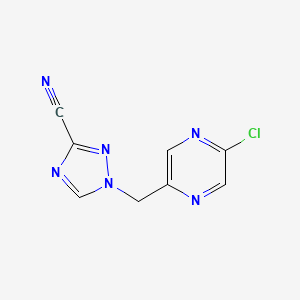 molecular formula C8H5ClN6 B2395493 1-[(5-Chloropyrazin-2-yl)methyl]-1,2,4-triazole-3-carbonitrile CAS No. 1701664-49-4