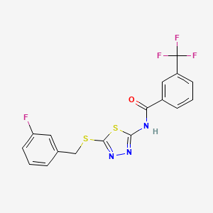 N-(5-((3-fluorobenzyl)thio)-1,3,4-thiadiazol-2-yl)-3-(trifluoromethyl)benzamide