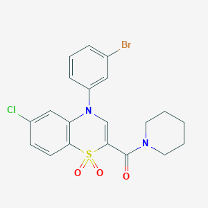 molecular formula C20H18BrClN2O3S B2395500 1-[1-(3-chlorobenzoyl)-4,5-dihydro-1H-imidazol-2-yl]-4-methylpiperidine CAS No. 1251559-65-5